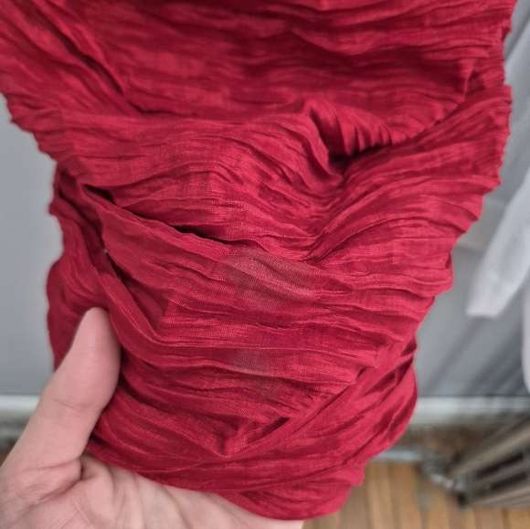 Red Ruched Cocktail Dress - Picture 11 of 12